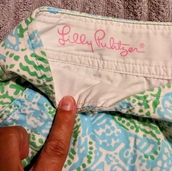 Lilly Pulitzer THE‎ WALSH SHORT size 0 Get Crackin Crab blue green 3" inseam - Picture 4 of 6